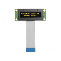 Display OLED alfanumeric 16x2 galben 53x20x7,6mm PIN 16 | Electronic-mag.ro | Componente Electronice