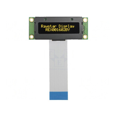 Display OLED alfanumeric 16x2 galben 53x20x7,6mm PIN 16 | Electronic-mag.ro | Componente Electronice