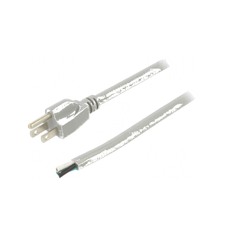 Cablu 3x14AWG NEMA 5-15 (B) 3,5m gri 13A PVC | Electronic-mag.ro | Componente Electronice