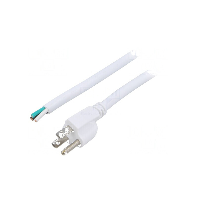 Cablu 3x14AWG NEMA 5-15, 3,5m, alb, 13A, PVC | Electronic-mag.ro | Componente Electronice Cablu 3x14AWG NEMA 5-15, 3,5m, alb, 13A, PVC | Electronic-mag.ro | Componente Electronice