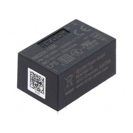 Convertor AC/DC 5W 15VDC 90-264VAC 130-370VDC | Electronic-mag.ro | Componente Electronice