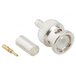 Conector BNC mufă tată drept 50Ω pentru cablu PTFE aurit | Electronic-mag.ro | Componente Electronice