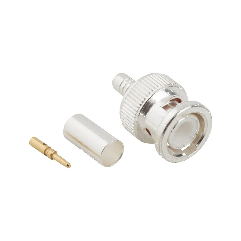 Conector BNC mufă tată drept 50Ω pentru cablu PTFE aurit | Electronic-mag.ro | Componente Electronice