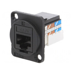 Conector RJ45 soclu FT Cat 6a 8p8c IDC 19x24mm | Electronic-mag.ro | Componente Electronice