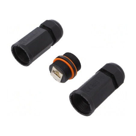 Adaptor soclu Cat 6a ecranat 8p8c RJ45 x2 | Electronic-mag.ro | Componente Electronice