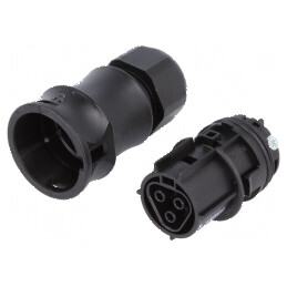 Conector circular soclu RST mamă 3 pini argintat 20A 250V | Electronic-mag.ro | Componente Electronice