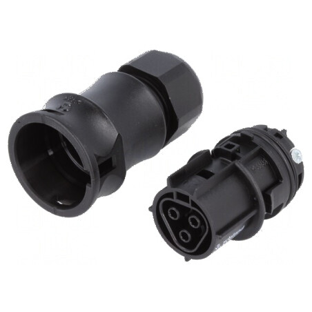 Conector circular soclu RST mamă 3 pini argintat 20A 250V | Electronic-mag.ro | Componente Electronice