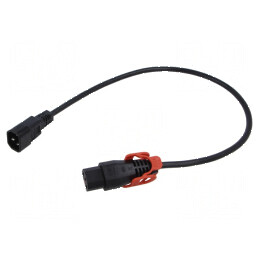 Cablu IEC C13 mamă - IEC C14 tată 0,5m cu blocare IEC LOCK | Electronic-mag.ro | Componente Electronice