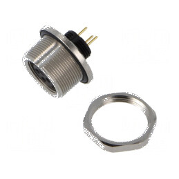 Conector M9 soclu mamă aurit 125V IP67 3 pini | Electronic-mag.ro | Componente Electronice