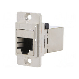 Adaptor DUALSLIM Cat 5e Ecranat 8p8c 29mm Metal | Electronic-mag.ro | Componente Electronice