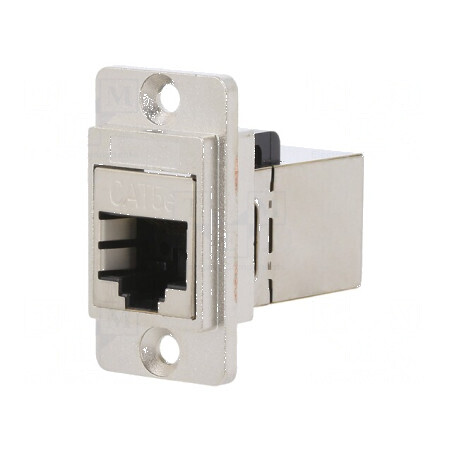 Adaptor DUALSLIM Cat 5e Ecranat 8p8c 29mm Metal | Electronic-mag.ro | Componente Electronice