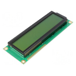 Afișaj LCD alfanumeric STN 16x2 galben-verde LED | Electronic-mag.ro | Componente Electronice