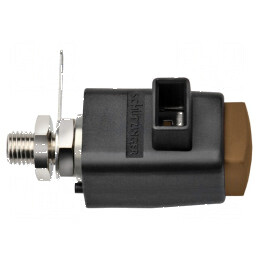 Clemă laborator maro 300VDC 16A nichel 29mm | Electronic-mag.ro | Componente Electronice