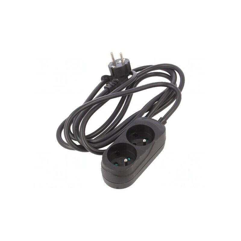 Prelungitor alimentare 3 prize PVC negru 3m 16A 3x1,5mm2 | Electronic-mag.ro | Componente Electronice