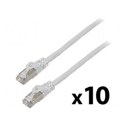 Patch cord F/UTP 6 litat CCA PVC gri 1m 26AWG 10buc | Electronic-mag.ro | Componente Electronice