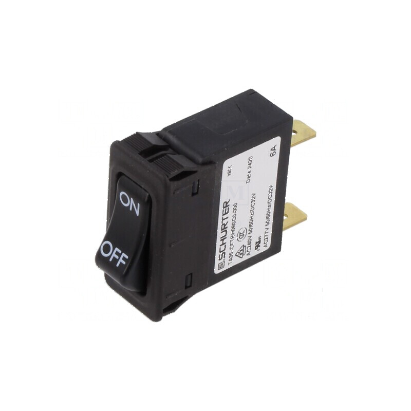 Întrerupător de supracurent Unom 240VAC 32VDC 6A SNAP-IN | Electronic-mag.ro | Componente Electronice