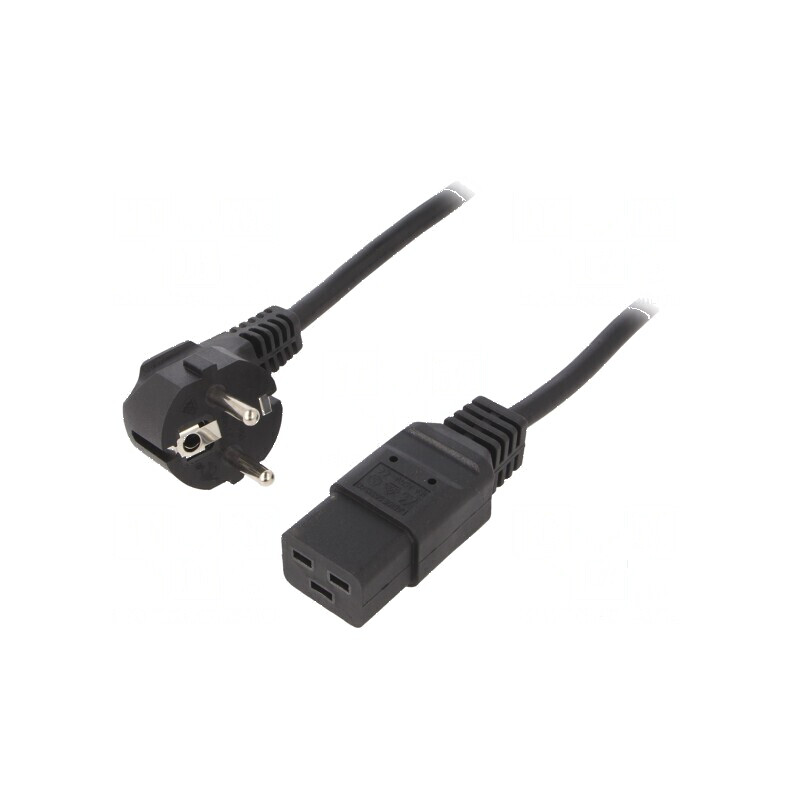 Cablu 3x1,5mm2 CEE 7/7 ştecăr unghi IEC C19 mamă | Electronic-mag.ro | Componente Electronice