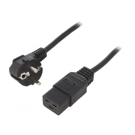 Cablu 3x1,5mm2 CEE 7/7 ştecăr unghi IEC C19 mamă | Electronic-mag.ro | Componente Electronice