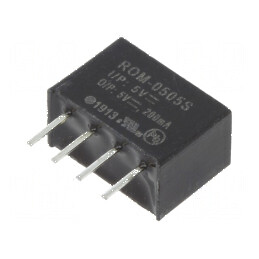 Convertor DC/DC 1W 4,5-5,5V la 5VDC 200mA SIP4 | Electronic-mag.ro | Componente Electronice