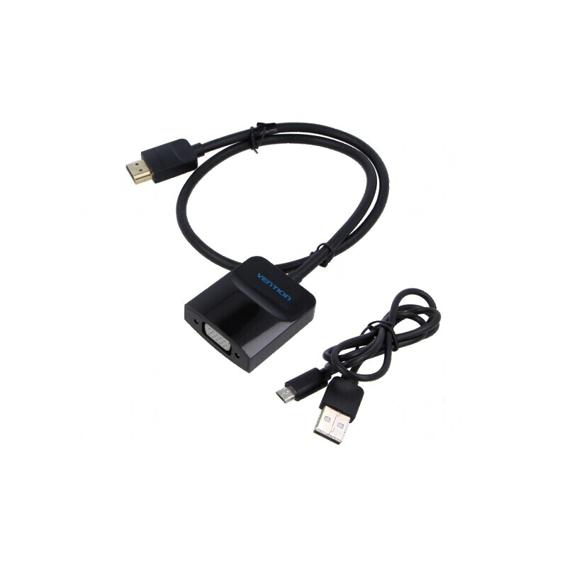Convertor HDMI VGA 0,5m negru din ABS | Electronic-mag.ro | Componente Electronice Convertor HDMI VGA 0,5m negru din ABS | Electronic-mag.ro | Componente Electronice