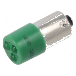 Lampă LED BA9S T10 24VDC 24VAC Verde 3mm 20-60°C | Electronic-mag.ro | Componente Electronice
