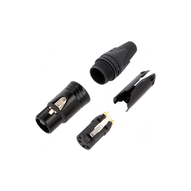 Conector XLR mufă mamă PIN 4 drept pe cablu lipire 10A 16AWG | Electronic-mag.ro | Componente Electronice Conector XLR mufă mamă PIN 4 drept pe cablu lipire 10A 16AWG | Electronic-mag.ro | Componente Electronice