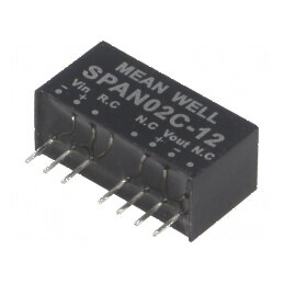 Convertor DC/DC 2W 36-75V la 12VDC SIP8 | Electronic-mag.ro | Componente Electronice