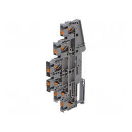 Conector șine 0,14÷4mm² 3 piste 6 borne gri push-in | Electronic-mag.ro | Componente Electronice
