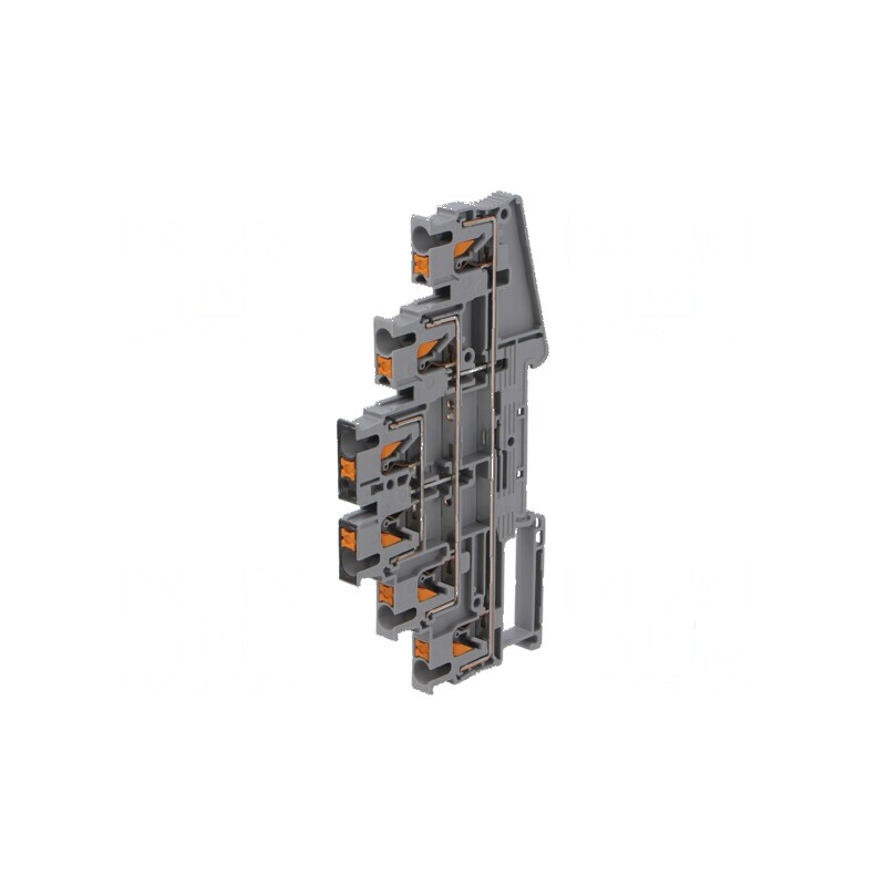 Conector șine 0,14÷4mm² 3 piste 6 borne gri push-in | Electronic-mag.ro | Componente Electronice