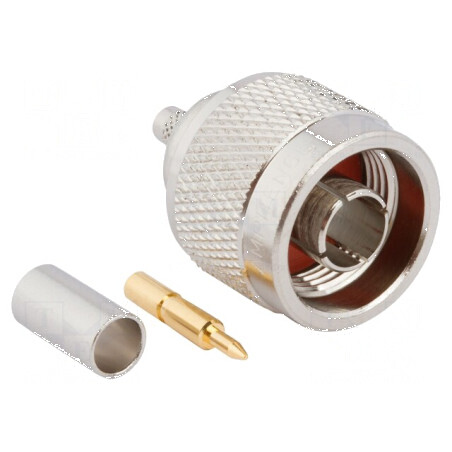 Conector N mufă tată 50Ω PTFE aurit drept | Electronic-mag.ro | Componente Electronice