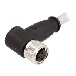 Conector M8 mamă 3 pini unghi 90° cu cablu 1m PVC | Electronic-mag.ro | Componente Electronice