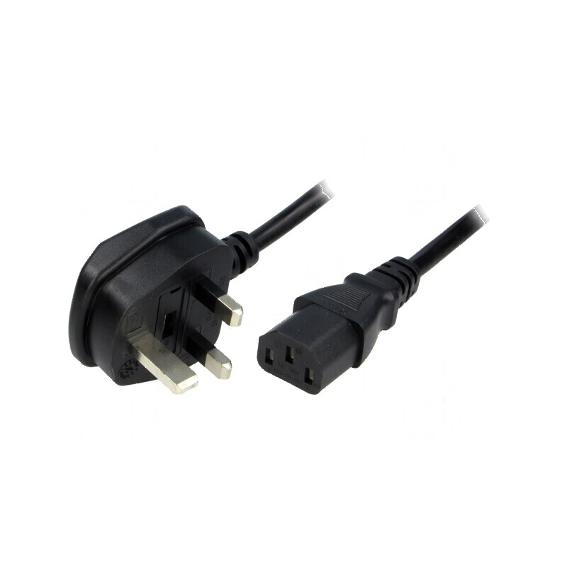 Cablu 3x1mm2 BS 1363 cu mufă IEC C13 mamă PVC 2,5m negru | Electronic-mag.ro | Componente Electronice Cablu 3x1mm2 BS 1363 cu mufă IEC C13 mamă PVC 2,5m negru | Electronic-mag.ro | Componente Electronice