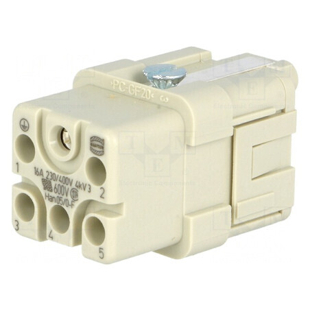 Conector HDC mamă Han Q PIN 6 5 PE 16A | Electronic-mag.ro | Componente Electronice