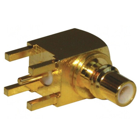 Conector SMC 90° 50Ω THT PTFE | Electronic-mag.ro | Componente Electronice
