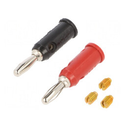 Conector banană 4mm 5A 5kV negru roşu pe cablu 1325 | Electronic-mag.ro | Componente Electronice