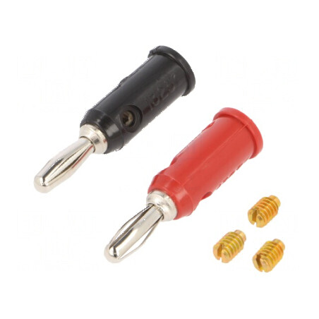 Conector banană 4mm 5A 5kV negru roşu pe cablu 1325 | Electronic-mag.ro | Componente Electronice