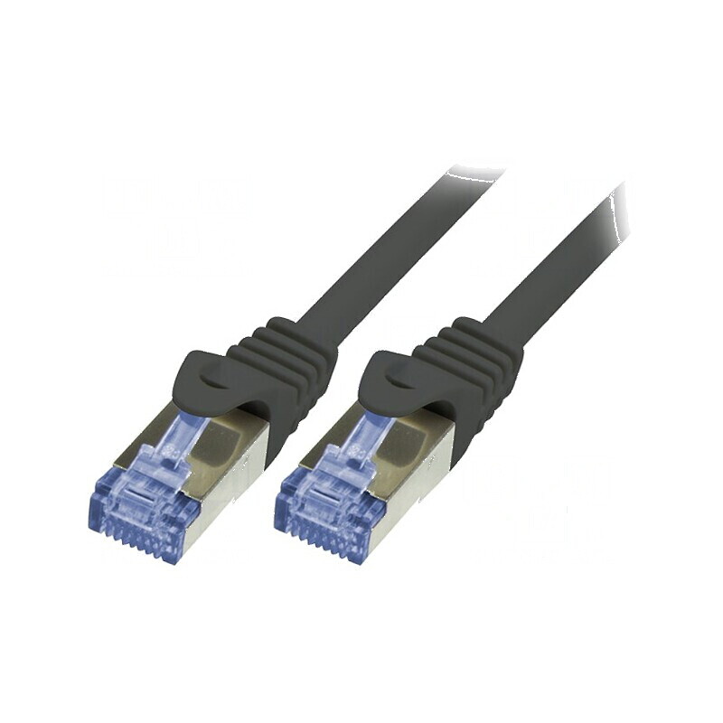 Cabluri Patch S/FTP 6a LSZH Negru 7,5m 26AWG | Electronic-mag.ro | Componente Electronice
