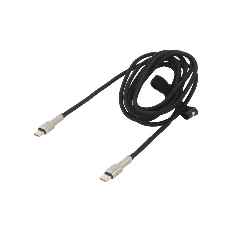 Cablu USB C 2m negru 100W mufă din ambele părţi | Electronic-mag.ro | Componente Electronice
