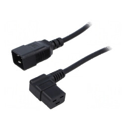 Cablu IEC C19 mamă în unghi - IEC C20 tată, 3m, 3x1,5mm² PVC | Electronic-mag.ro | Componente Electronice