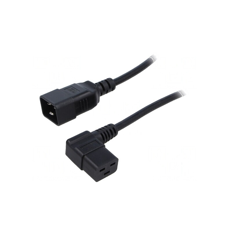 Cablu IEC C19 mamă în unghi - IEC C20 tată, 3m, 3x1,5mm² PVC | Electronic-mag.ro | Componente Electronice Cablu IEC C19 mamă în unghi - IEC C20 tată, 3m, 3x1,5mm² PVC | Electronic-mag.ro | Componente Electronice
