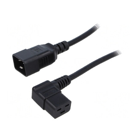 Cablu IEC C19 mamă în unghi - IEC C20 tată, 3m, 3x1,5mm² PVC | Electronic-mag.ro | Componente Electronice