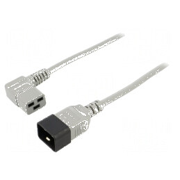 Cablu 3x1,5mm2 IEC C19 mamă unghiat la IEC C20 tată 3m gri | Electronic-mag.ro | Componente Electronice