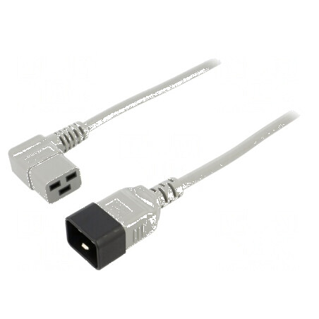 Cablu 3x1,5mm2 IEC C19 mamă unghiat la IEC C20 tată 3m gri | Electronic-mag.ro | Componente Electronice