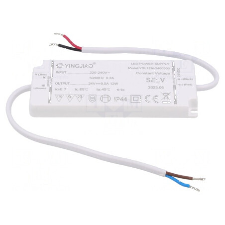Alimentator LED 12W 24VDC 500mA 220-240VAC IP44 | Electronic-mag.ro | Componente Electronice