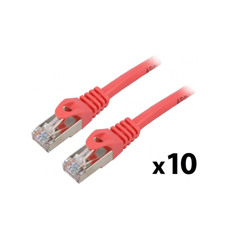 Patch cord F/UTP 6 litat CCA PVC roșu 1m 26AWG 10 bucăți | Electronic-mag.ro | Componente Electronice Patch cord F/UTP 6 litat CCA PVC roșu 1m 26AWG 10 bucăți | Electronic-mag.ro | Componente Electronice