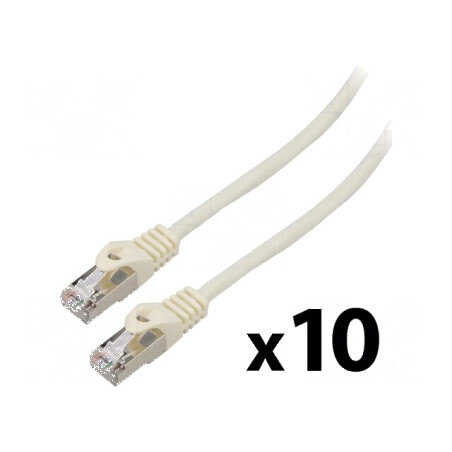 Patch cord F/UTP 6 litat CCA PVC alb 1m 26AWG 10 bucati | Electronic-mag.ro | Componente Electronice