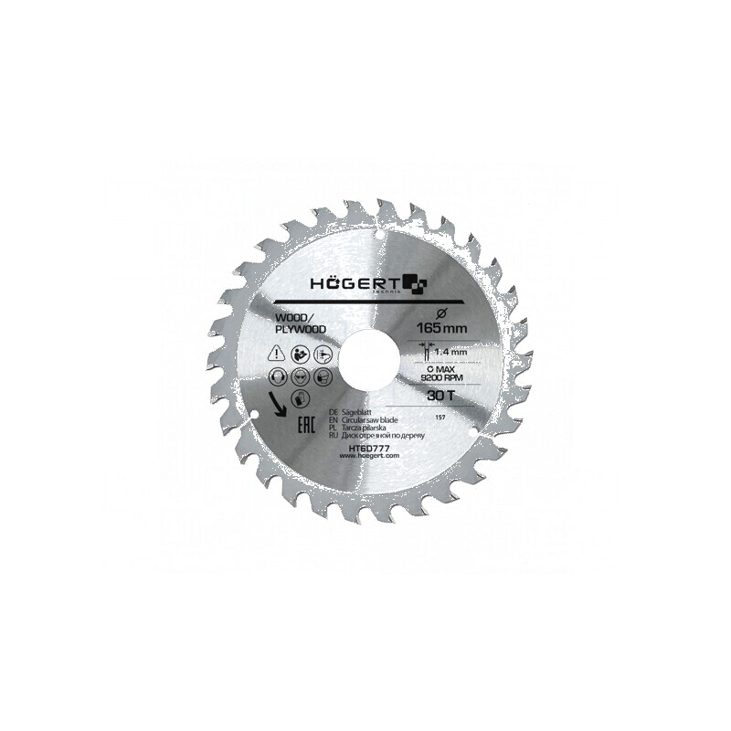Disc ferăstrău circular 165mm, 30mm orificiu, 1,4mm lățime, 30 dinți | Electronic-mag.ro | Componente Electronice