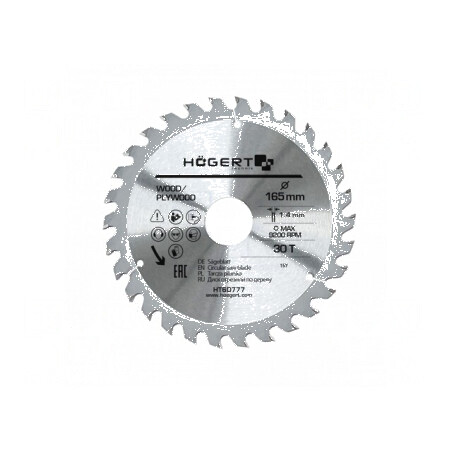 Disc ferăstrău circular 165mm, 30mm orificiu, 1,4mm lățime, 30 dinți | Electronic-mag.ro | Componente Electronice