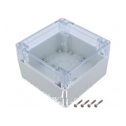 Carcasă universală 120mm x 120mm x 75mm cu bucșă din alamă | Electronic-mag.ro | Componente Electronice
