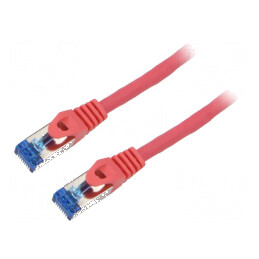 Patch cord S/FTP 6a 20m CCA LSZH roșu 26AWG | Electronic-mag.ro | Componente Electronice